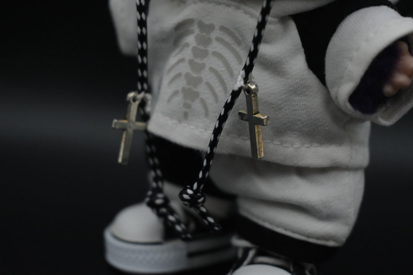 Labubu Clothes (doll not included) | Labubu Outfit | Labubu Streetwear | Dark&Cool Skull-Style Hoodie,Pants and Shoes Set