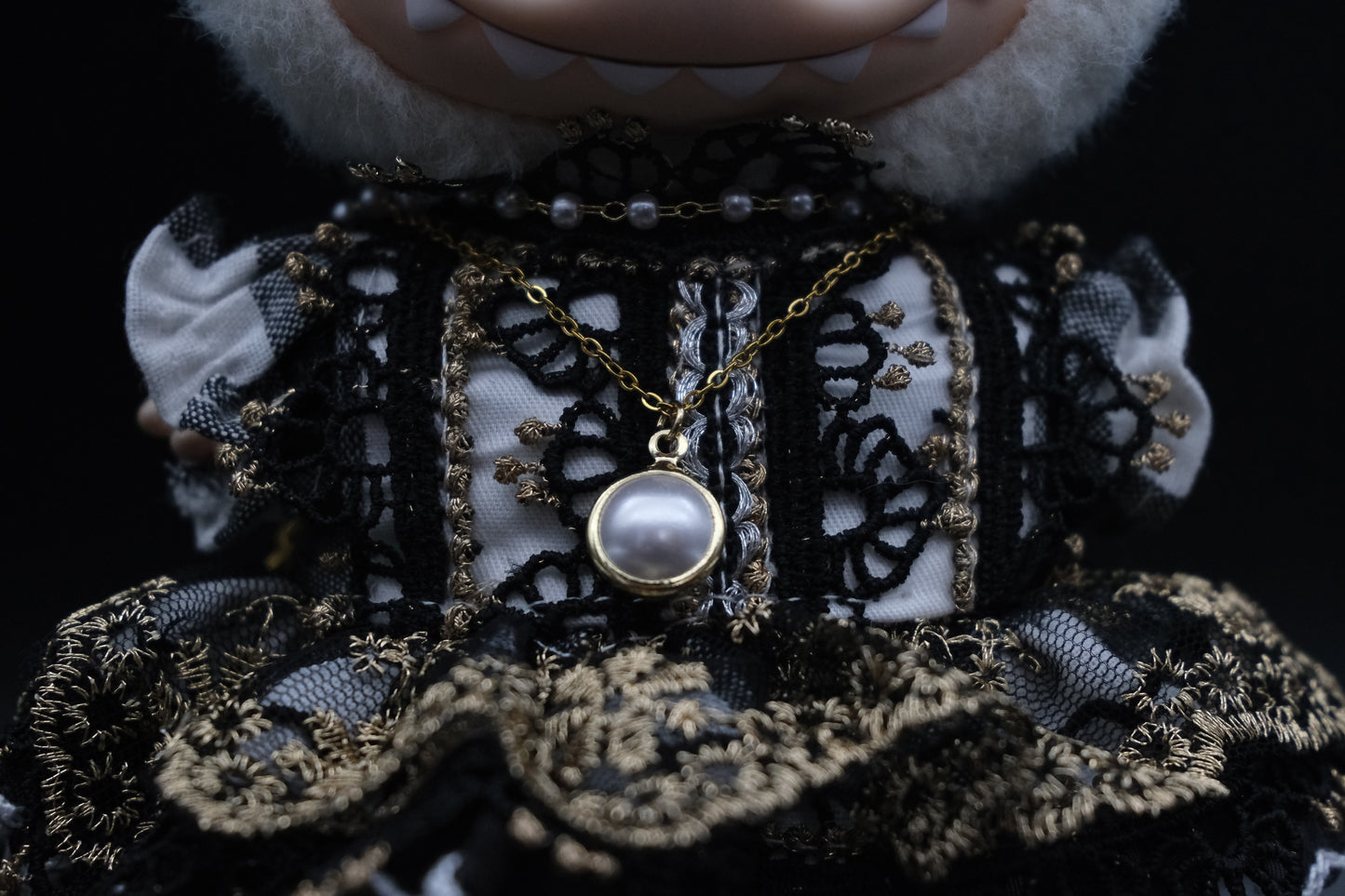 Labubu Clothes (doll not included) | Labubu Outfit | Petal-stitched Vows - dress, shoes, headdress