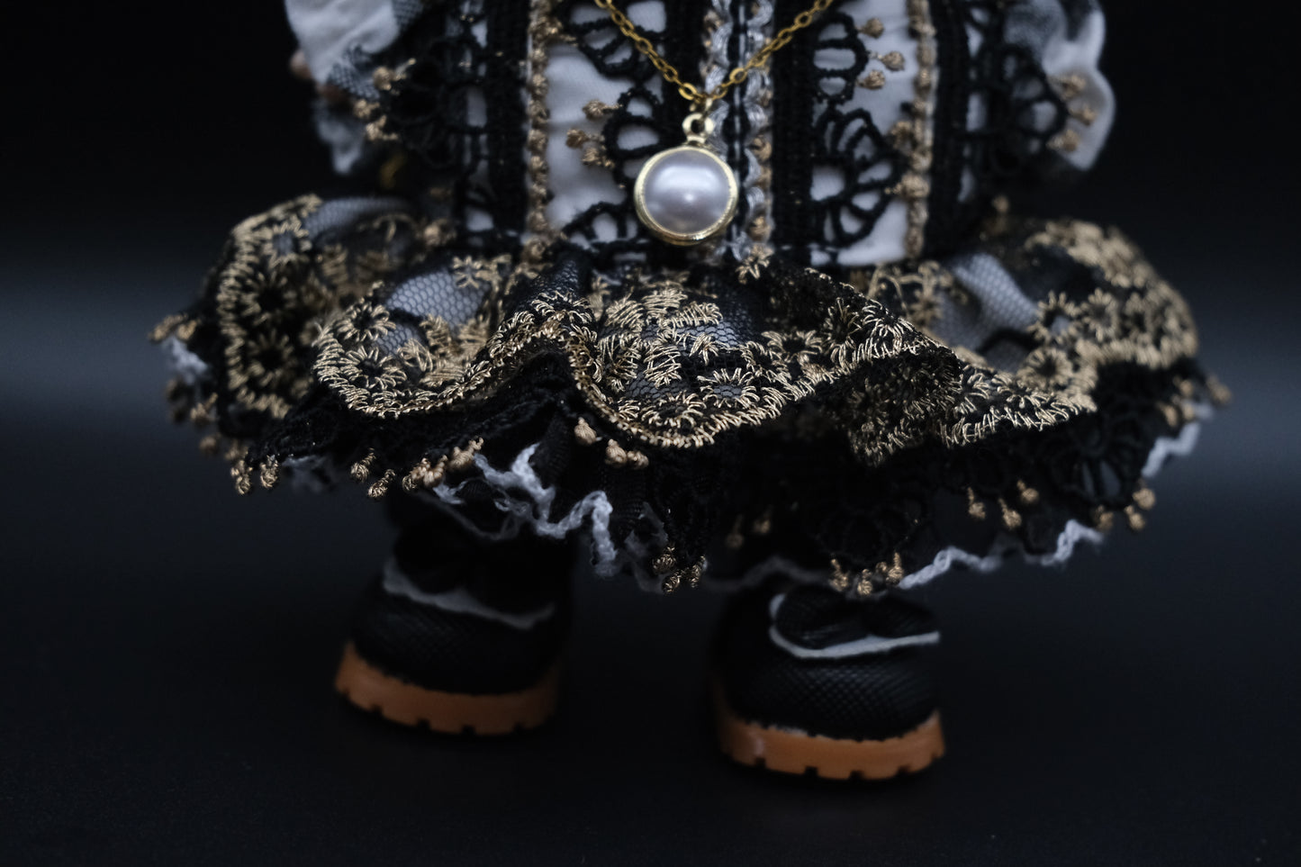 Labubu Clothes (doll not included) | Labubu Outfit | Petal-stitched Vows - dress, shoes, headdress