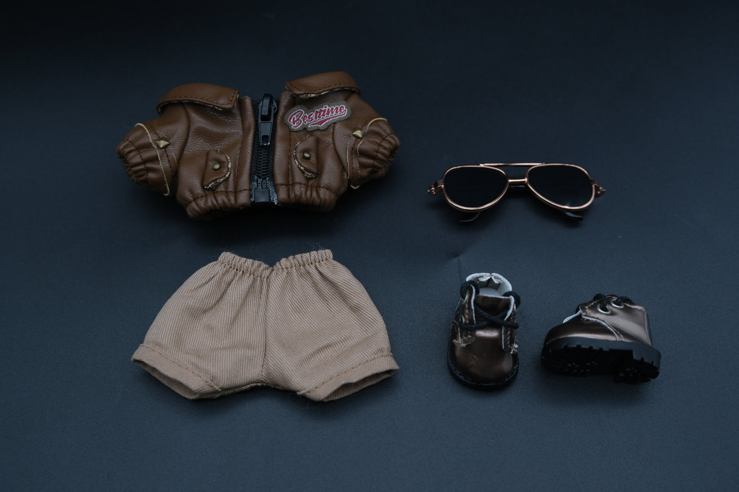Labubu Clothes (doll not included) | Labubu Outfit | Labubu Streetwear | Pilot - Style Cool Outfit Set - Jacket, Cargo Pants, Sunglasses, Boots