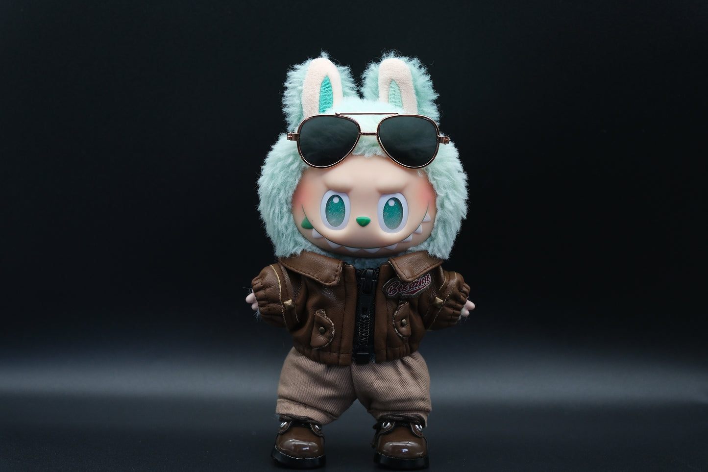 Labubu Clothes (doll not included) | Labubu Outfit | Labubu Streetwear | Pilot - Style Cool Outfit Set - Jacket, Cargo Pants, Sunglasses, Boots
