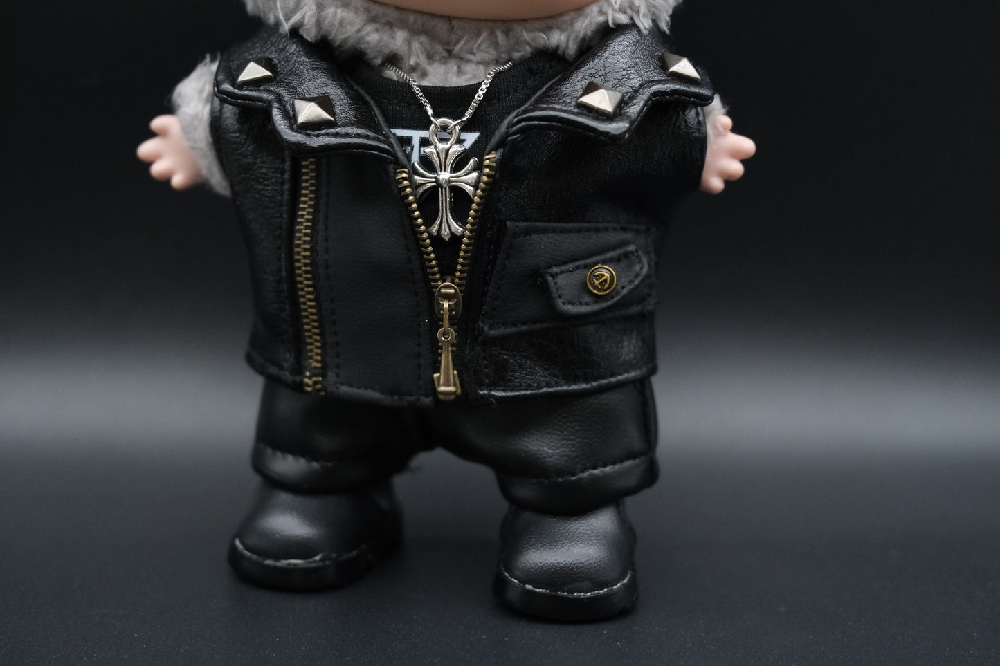 Labubu Clothes (doll not included) | Labubu Outfit | designer outfit |SMASH & RIDE Outfit- Jacket,Pants,Shoes,Necklace