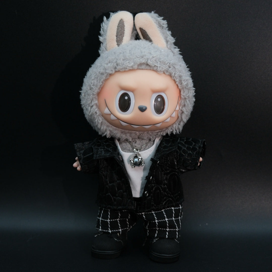 Labubu Clothes (doll not included) | Labubu Outfit | designer | CROC-SOVEREIGN Outfit- Jacket, T-shirt, Necklace, Pants, Shoes