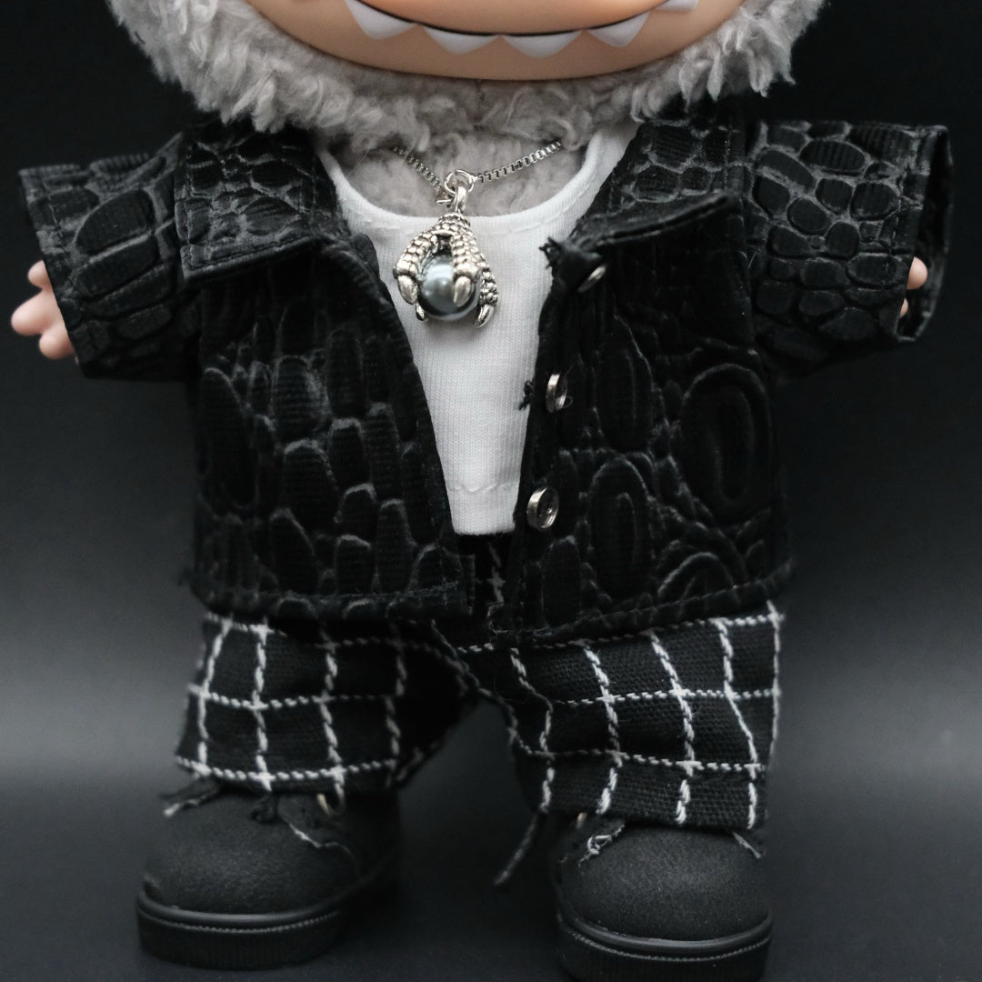 Labubu Clothes (doll not included) | Labubu Outfit | designer | CROC-SOVEREIGN Outfit- Jacket, T-shirt, Necklace, Pants, Shoes