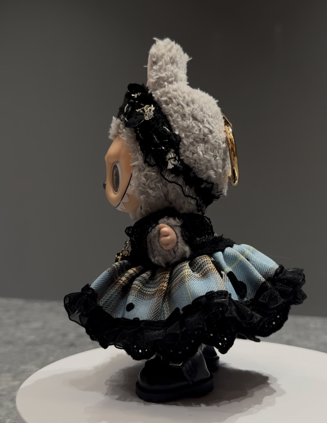 Labubu Gothic Lolita Dress Outfit | The Monsters 4-Piece Lace & Plaid Set