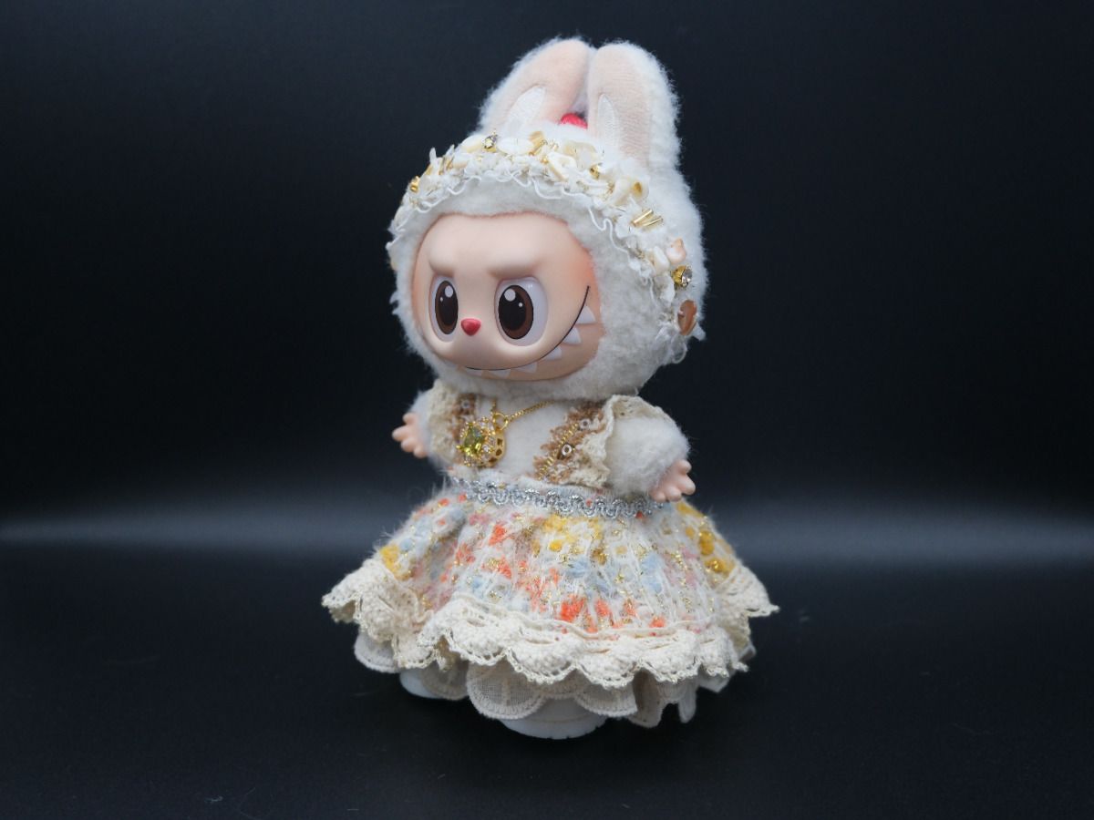 Labubu Clothes (doll not included) | Labubu Outfit | Labubu Dress | Gem Bloom outfit – dress, head ornament, shoes, handbag, necklace