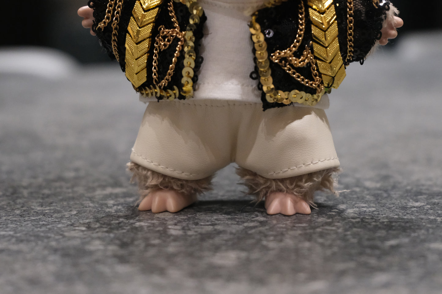 a close up of labubu ware kpop demon outfit3