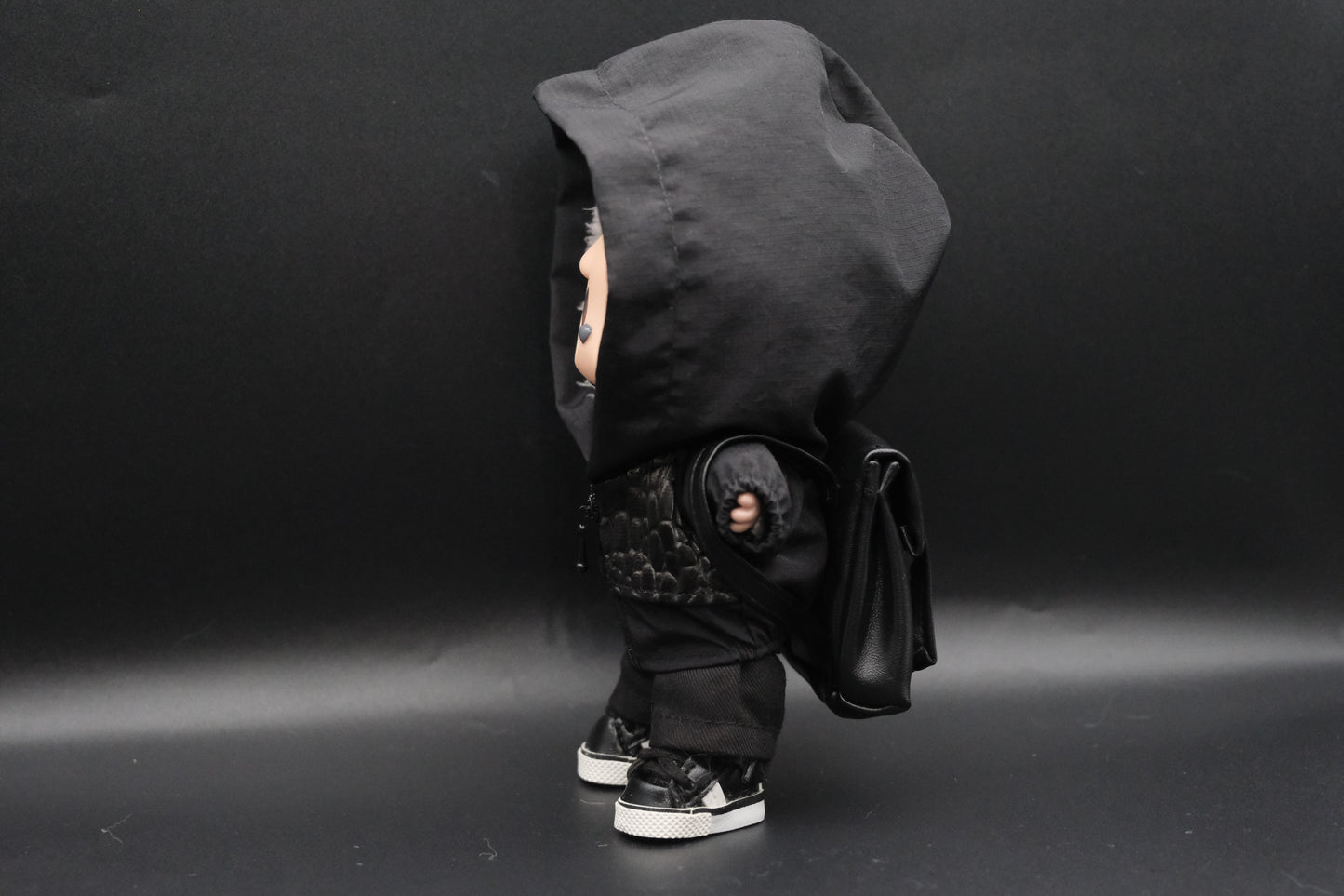 Labubu Dark Avant-Garde Outfit | The Monsters 4-Piece Crocodile Trench Coat & Bag Set