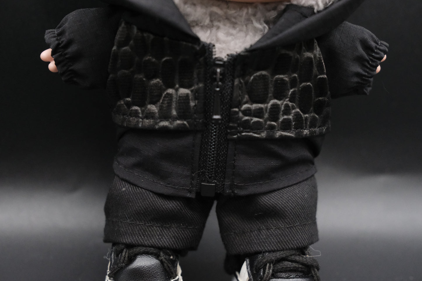 Labubu Dark Avant-Garde Outfit | The Monsters 4-Piece Crocodile Trench Coat & Bag Set