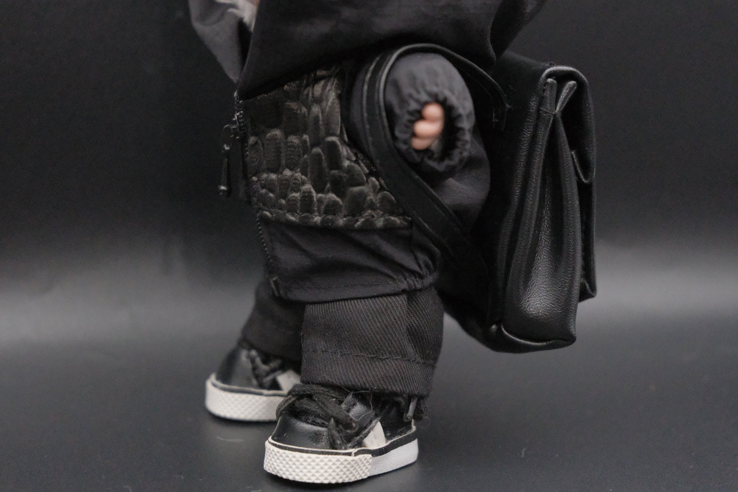 Labubu Dark Avant-Garde Outfit | The Monsters 4-Piece Crocodile Trench Coat & Bag Set