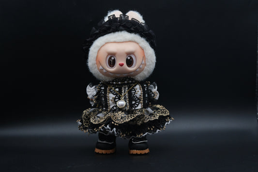 Labubu Clothes (doll not included) | Labubu Outfit | Petal-stitched Vows - dress, shoes, headdress