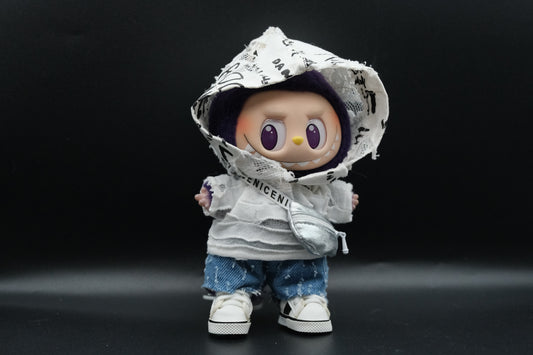Labubu Clothes (doll not included) | Labubu Outfit | designer outfit |Riot Rapture Outfit-Hoodie, Jeans,Shoes,satchel bag