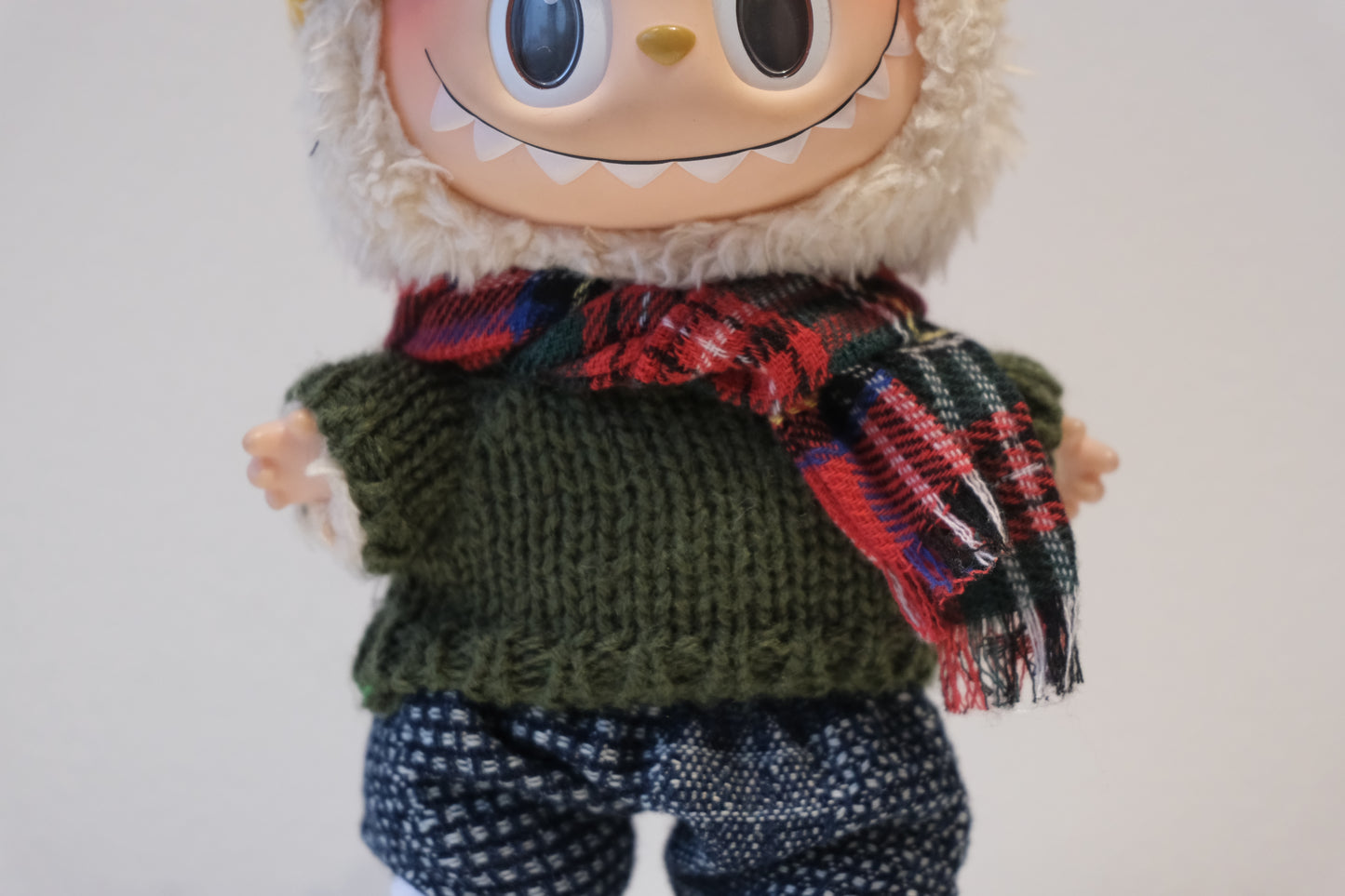 Labubu Outfit | Labubu Cozy Winter Knit Outfit | Labubu Rustic Hiker Outfit | 5-Piece Fair Isle Sweater & Beanie Set（Doll Not Included)