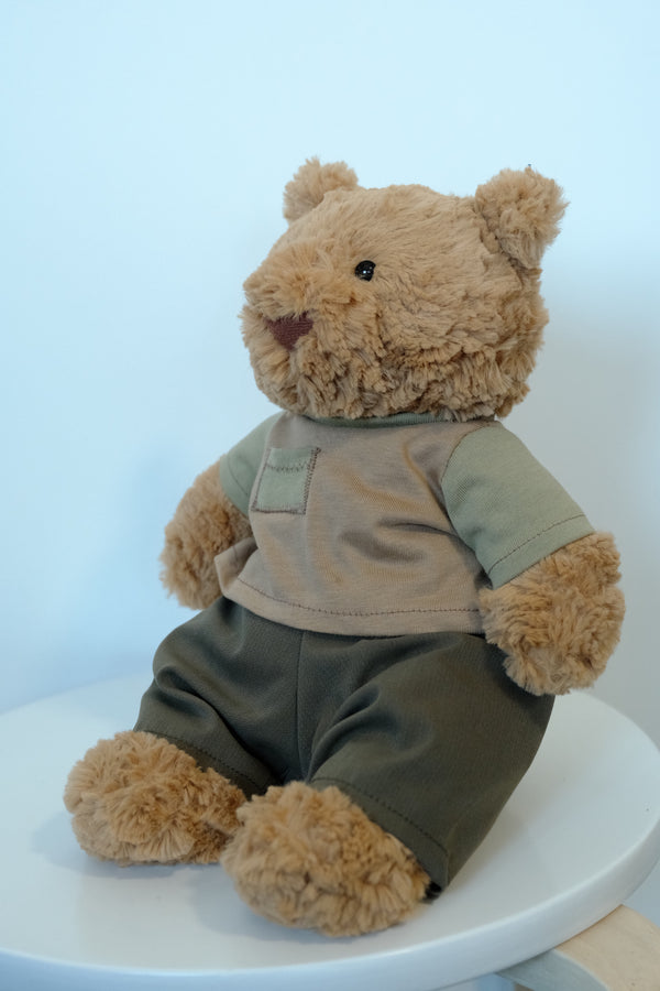Jellycat Bartholomew Bear Clothes: 2-Piece Classic T-shirt & Pants Set(Doll Not Included)