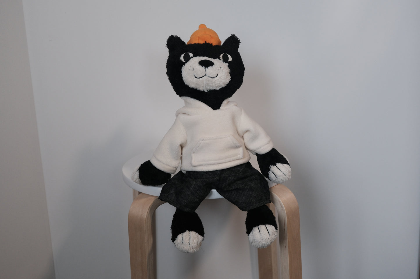 Jellycat Jack  Clothes:  Streetwear Outfit: 2-Piece Monochrome Hoodie & Pants Set(Doll Not Included)