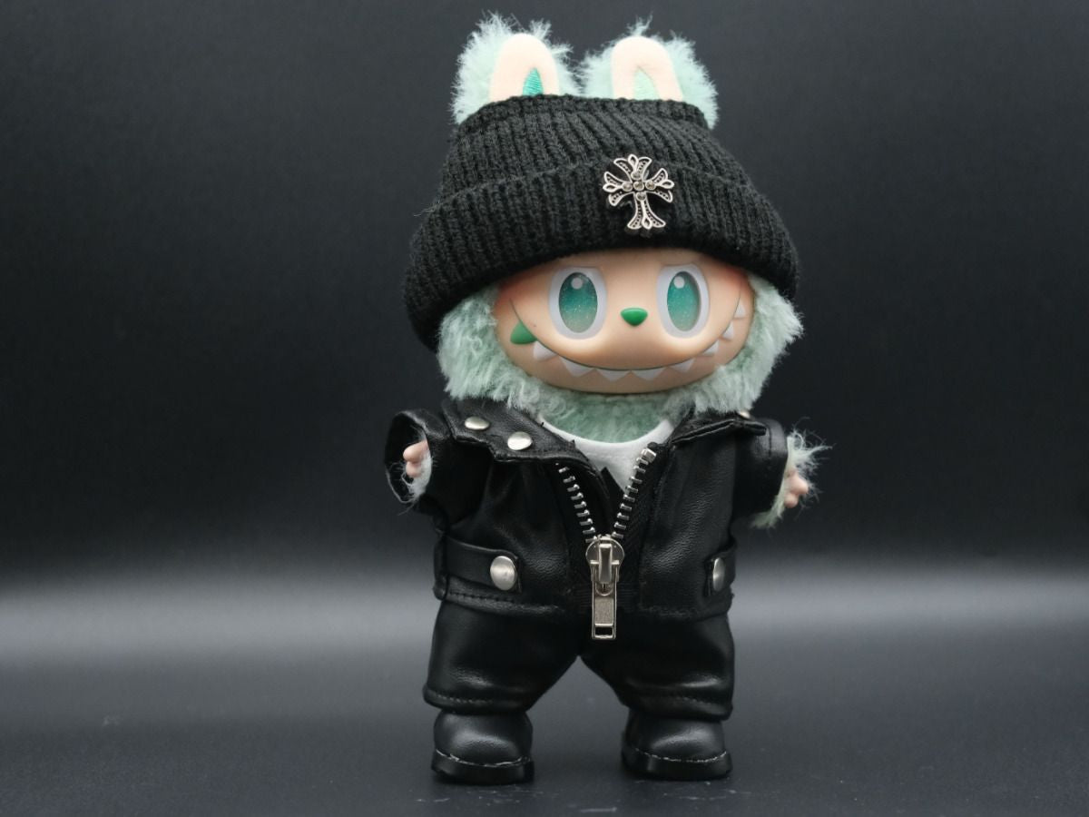 Labubu Clothes (doll not included) | Labubu Outfit | Labubu Steam Punks | Leather Punk Outfit – jacket, pants, nest, hat, shoes
