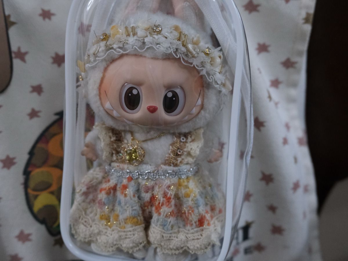 Labubu Clothes (doll not included) | Labubu Outfit | Labubu Dress | Gem Bloom outfit – dress,  head ornament, shoes, handbag, necklace