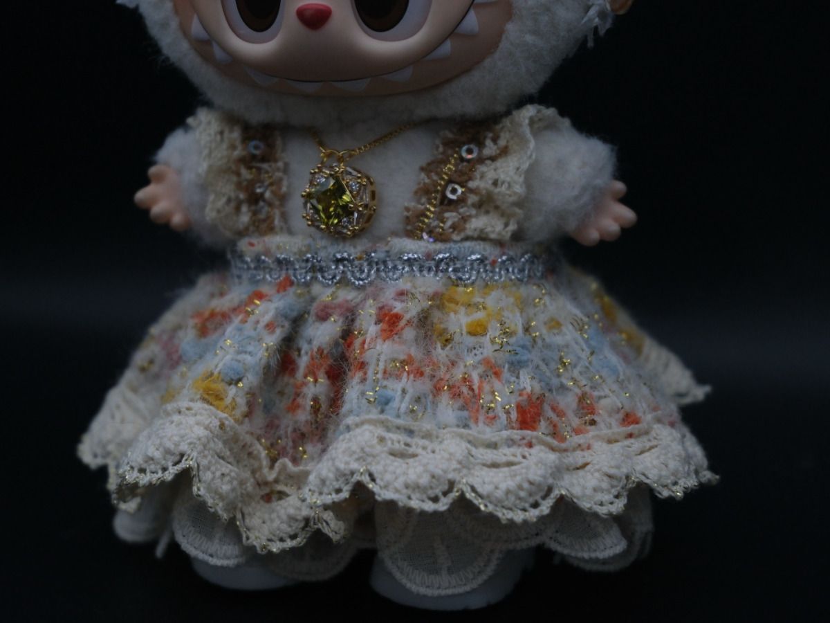 Labubu Clothes (doll not included) | Labubu Outfit | Labubu Dress | Gem Bloom outfit – dress,  head ornament, shoes, handbag, necklace