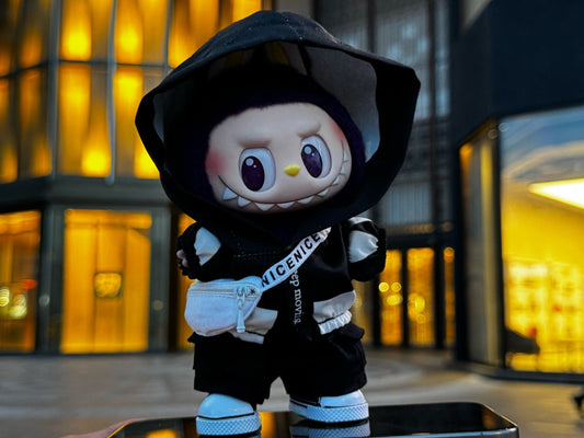 Labubu Clothes (doll not included) | Labubu Outfit | Labubu Streetwear| Neon Punk Outfit – jacket, cargo pants, shoes, slanting backpack