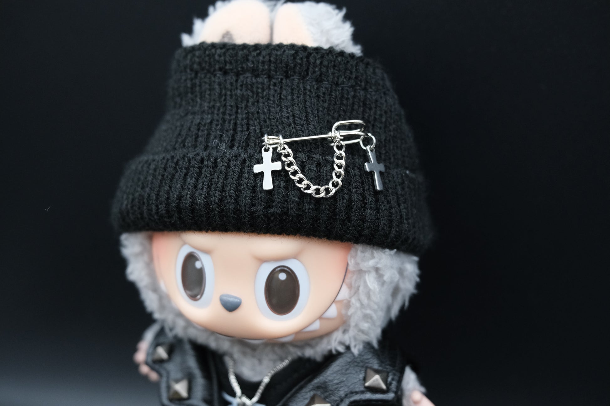 Labubu Punk Rock Outfit 6-Piece Set | The Monsters Studded Vest Clothes