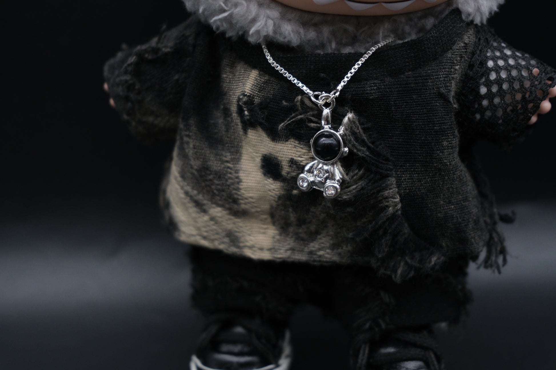 Labubu Grunge Outfit 5-Piece Set | The Monsters Studded Cap & Distressed Shirt