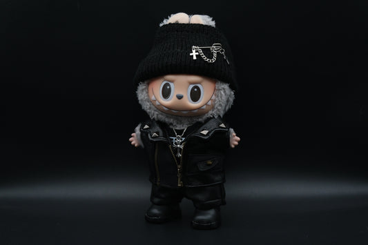 Labubu Punk Rock Outfit 6-Piece Set | The Monsters Studded Vest Clothes