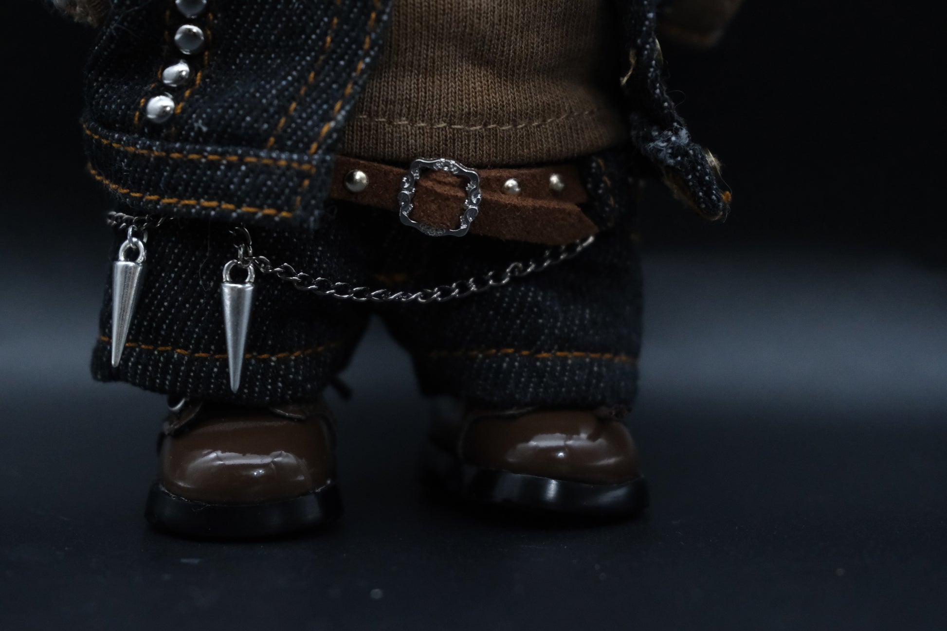 Labubu Spiked Denim Outfit 6-Piece Set | The Monsters Punk Vest & Jeans