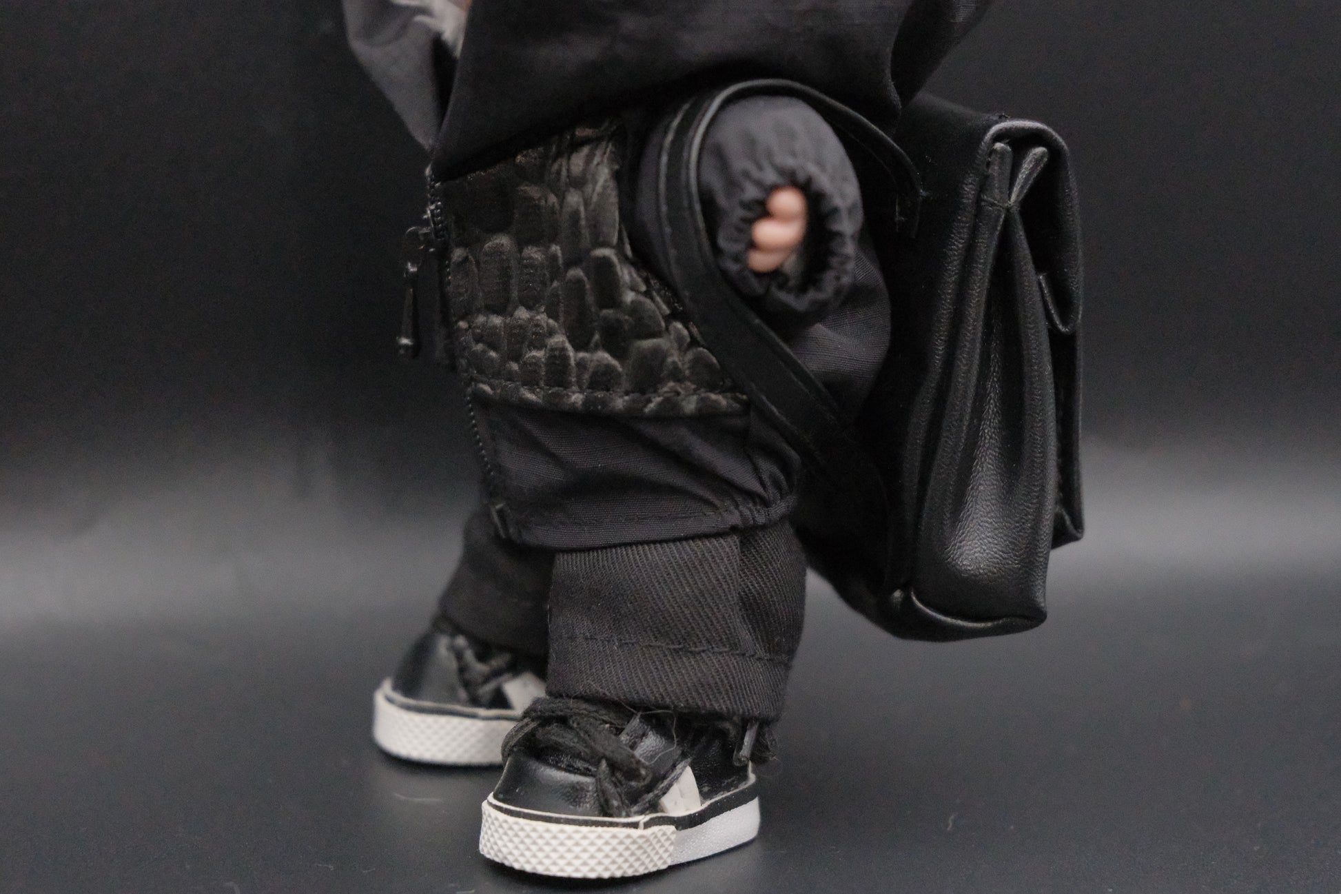 Labubu Dark Avant-Garde Outfit | The Monsters 4-Piece Crocodile Trench Coat & Bag Set